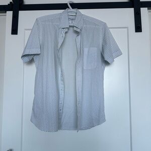 Spier & Mackay Blue Polkadot Short Sleeve Button Up Dress Shirt